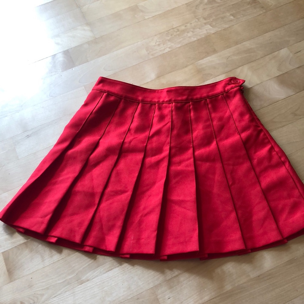Red tennis skirt